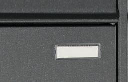 Namensschild Kunststoff 65x20 mm beschreibbar Namensschild Edelstahl 70x15 mm gravierbar Maße je