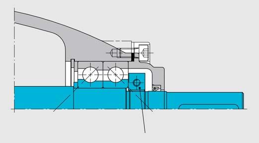 Pumpenwelle Die Pumpenwelle ist so ausgelegt, dass nur geringe Durchbiegungen auftreten und in allen Betriebsbereichen unterkritisches Drehzahlverhalten gewährleistet ist.