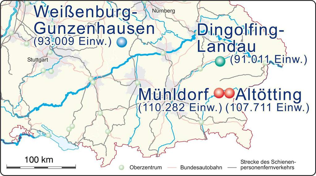 Im Folgenden werden die Standorteinschätzungen der Unternehmen in den Landkreisen Altötting und Mühldorf den von der GEFAK mit der gleichen Methodik erhobenen Befragungsergebnissen in den Landkreisen