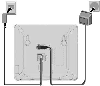 Mobilteil Gigaset C45 4 PC im LAN Führen Sie die folgenden Schritte in der angegebenen Reihenfolge durch: 1. Basis mit Telefonanschluss des Festnetzes verbinden 2. Basis mit Stromnetz verbinden 3.