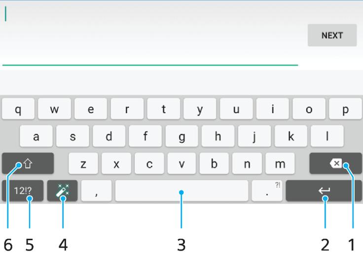 Eingeben von Text Bildschirmtastatur Sie können Text entweder mit der QWERTZ-Bildschirmtastatur durch Tippen auf jeden einzelnen Buchstaben eingeben oder mithilfe der Gesteneingabefunktion, indem Sie
