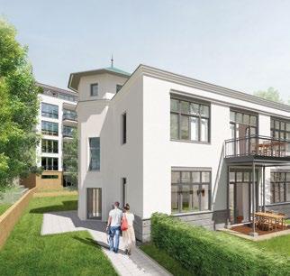 Die Häuser zur Richardstraße und zur Kirchgasse präsentieren sich als klassisch-moderne Neubauten mit eleganter Fassade.
