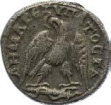 Traianus Decius, 249-251. Antiochia. Billon-Tetradrachme. Belorb. Brb. n.r. Rs.: Adler n.l. auf Palmzweig mit Kranz im Schnabel.