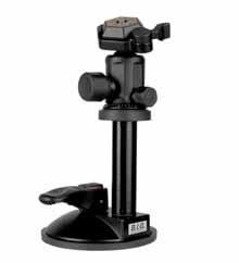 Saugnapf-Halterung Diese Saugnapfhalterung für Kompaktkameras und GoPro Hero Actioncams ermöglicht die Fixierung auf den meisten ebenen und glatten Untergründe wie z.b. Glas oder Kunststoff.