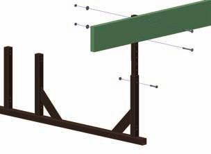 The legs of the long target holder are mounted inwards according to the provided holes in the mounting panel.
