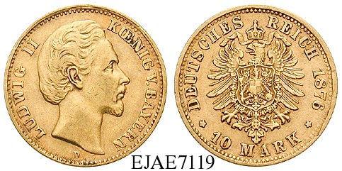 vz-st 500,- EJAE7119 33007 10 Mark 1876, D. Gold.