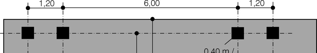 Plattenbalkenbrücke 13-7 Im vorliegenden Beispiel entspricht die Fahrbahnbreite dem Abstand der Schrammborde (da Schrammbordhöhe 75 mm): w = 11,5 m Da w 9,0 m ergibt sich die Anzahl der rechnerischen