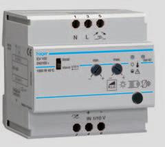 Apgaismojuma regulatori (dimmeri) Universālais dimmeris, 000W: EV00 un EV02 Automātiska slodzes atpazīšana Apgaismojuma vērtības iestatīšana pie dimmera vai no tastera ar vadības signālu -0V