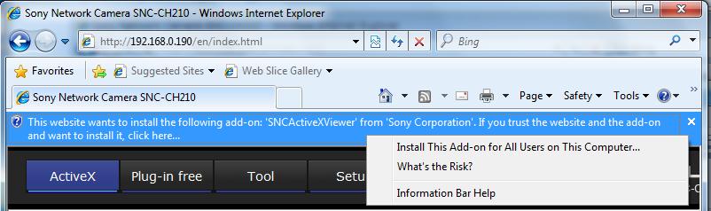Ändern Sie in solch einem Fall die Internet Explorer-Einstellungen. Einzelheiten dazu finden Sie unter Wenn der Zugriff über Windows Vista mit SSL-Kommunikation erfolgt (Seite 11).