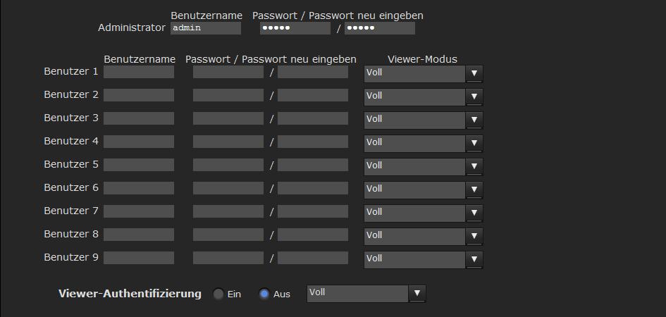 Benutzereinstellungen Menü Benutzer Wenn Sie auf Benutzer im Administratormenü klicken, wird das Menü Benutzer angezeigt.