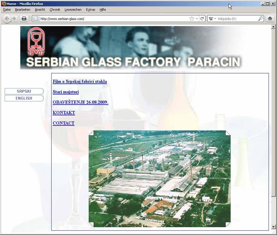 Abb. 2011-2/106 Serbian Glass Factory Paracin, status of 2010-10-25; www.serbian-glass.