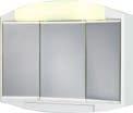5 DUSCHVORHÄNGE E/D/E Spiegelschrank Elda Für 2 x Leuchtmittel E 14, 3 Spiegeltüren aus Kristallglas, Ablagefläche vor Mittelspiegel, verstellbare Schrankeinlagen,