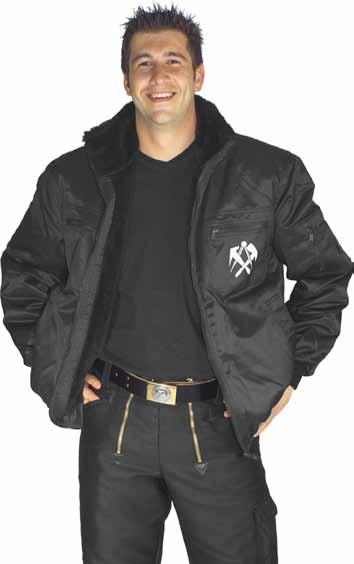 Jacken Winter-Pilotjacke aus Bärennylon schwarz Artikel 151609 Bonn aus Wasser abweisendem Bärennylon mit Webpelzfutter und -kragen mit Handytasche Obergewebe ca.