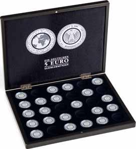 NEU Münzkassette für 30 deutsche 5-Euro-Sammlermünzen Münzetui NOBILE Klimazonen der Erde NEU Edler Deckeldruck NEU Edle, schwarze Münzkassette zur Unterbringung der 5