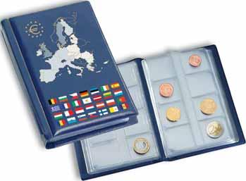329 334 A 22,95 Taschenalbum ROUTE Euro für 12 Euro-Kursmünzensätze Inhalt: 12 fest eingebundene Münzblätter für jeweils einen Euro-Kursmünzsatz