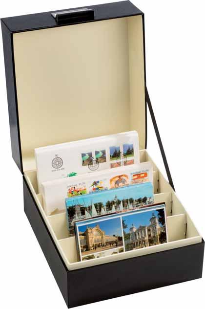 46 Archivboxen Archivboxen LOGIK Schwarze Archivboxen für Postkarten, Briefe, Karteikarten, Münzsätze, Banknoten oder