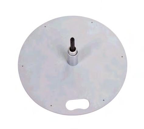 Form: rund; Durchmesser: 480 mm; Material: Stahl; Oberfläche: pulverbeschichtet; Farbe: silber ähnl.