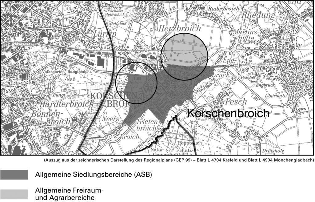 332 Umwelt, Raumordnung und Landwirtschaft 392 65. Änderung des Regionalplans für den Regierungsbezirk Düsseldorf (GEP 99) im Gebiet der Stadt Korschenbroich (ASB Korschenbroich-West) 32.01.02.
