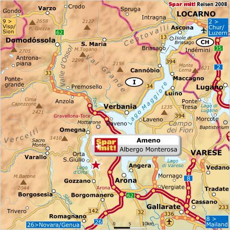 Ab Basel fahren Sie dann auf der A 3 in Richtung Luzern/Bern/Zürich und wechseln kurz nach Basel auf die A 2 (Richtung Luzern/Gotthard), auf der Sie fast durch die ganze Schweiz bis zur Ausfahrt