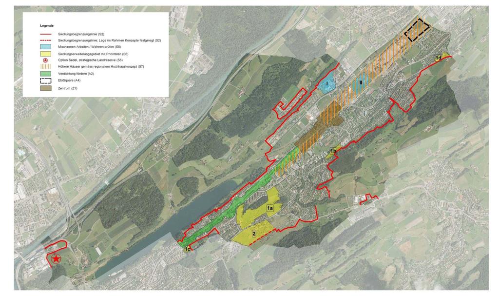 Abbildung: Ebikon Q+; Plan mit der Siedlungsentwicklung