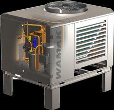 AWK EVI Urban Kompakte Luft - Wasser Wärmepumpen Außenaufstellung hohe Vorlauftemperatur bis zu 65ºC EVI Technologie schnelle Installation und Einsatzbereitschaft Drehzahlgeregelter EC Ventilator -