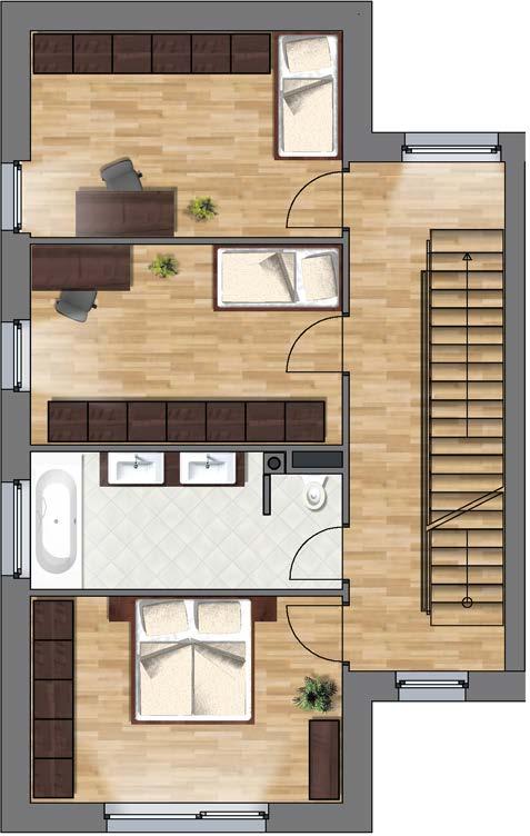 Haus H Top H1 1 2 4-Zimmer-Wohnung Obergeschoss Gang 136,40 m 2 14,96 m²