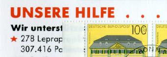 Markenheftchen des Deutsches Aussätzigen Hilfswerk (DAHW) 09.a Normales E Beschädigtes E 1991- Bund 9.I 1991- Bund 9.