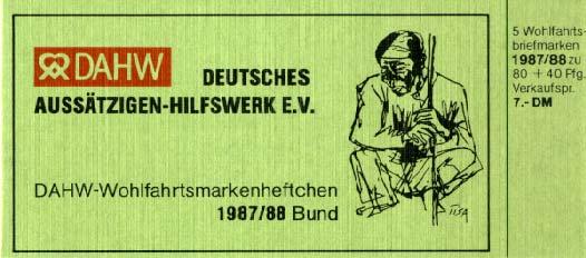 Markenheftchen des Deutsches Aussätzigen Hilfswerk (DAHW) 05 1987-