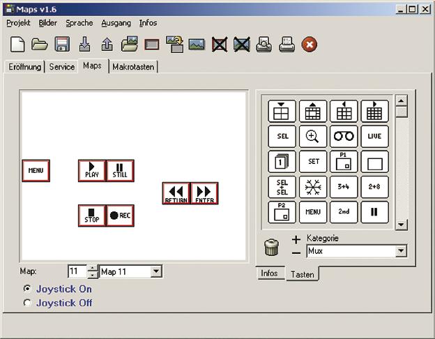 Programmierung der Grafikschnittstelle am PC 11 Steuerung-tastaturen Symbolbibliothek MUX Ikone durch Drag & Drop importierbar Symbolbibliothekwahl Die benutzerindividuelle