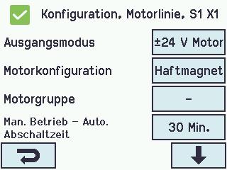 Technische Daten (von Hekatron): Haftmagnet Konfiguration Die Konfiguration der Haftmagneten muss für jede einzelne Motorlinie gemacht