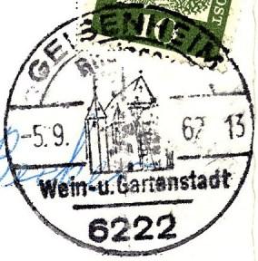 1963 Ortsstempel Geisenheim 6222 d 07.04.