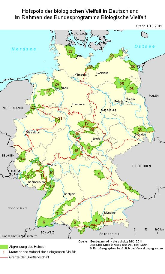 Nationalparke und Hotspots der Biodiversität in Deutschland Hotspot Nr.