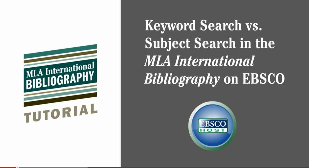 EBSCO-Suchtipps: subject search