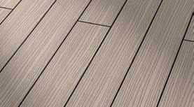 Terrassendiele Vollprofil Längen: 3650 / 4880 mm Maße: 25 x 135 mm, mit seitlicher Nut holzstruktur Grau Ceder wpc TErrassEnDiElEn TiMbErTEch Twin finish Hervorragende Qualität durch speziell