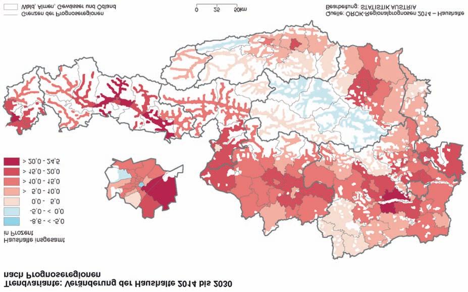 Bevölkerungs-, Haushalts- und Wirtschaftswachstum entwickeln sich in Österreich regional sehr unterschiedlich.