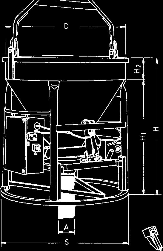 Der Öffnungsmechanismus wird über einen Hydraulikzylinder, ein Hydraulikaggregat und einem Akkumulator mit Ladegerät betrieben.