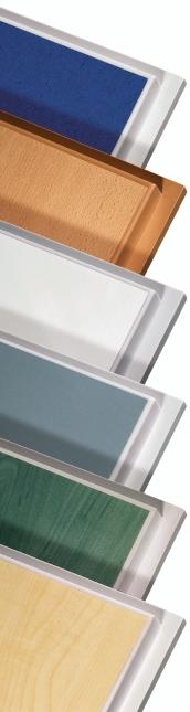 6 Die Türfalz-Ausführungen: Türblatt gefälzt, Normfalz 13 Türblatt stumpf Als Farbkontrast zur Oberfläche oder Ton-in-Ton mit Holzdekoren die PU-Kante kann ideal als Gestaltungselement in die