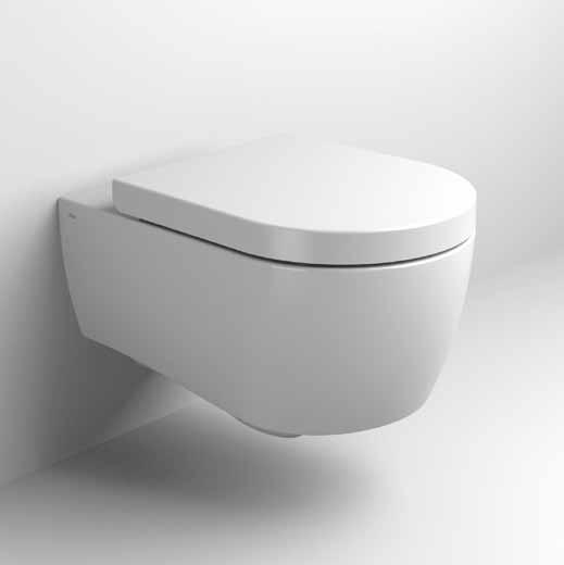 FIRST / toilet & bidet toilets & bidet / FIRST Design René Holten First wandtoilet en bidet, 56 cm diepe versie, wit keramiek. Toiletzitting met deksel, soft-closing en quick release systeem, wit.