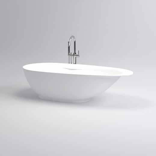 first / bathtub bathtubs / FIRST Design René Holten First vrijstaand ligbad met geïntegreerde overloop, met stop/go plug en sifon.