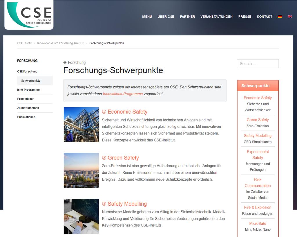 CSE Webseite www.cse-institut.