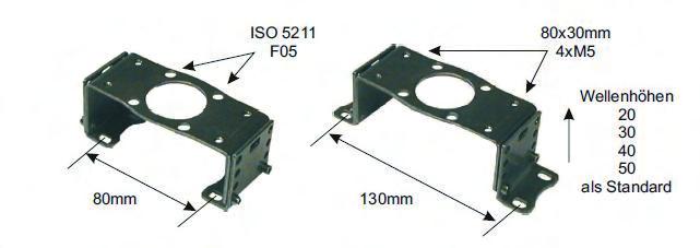 Höhen- und Weitenverstell - Bauart U-Form - ISO 5211 F05 Bestell-Nr.