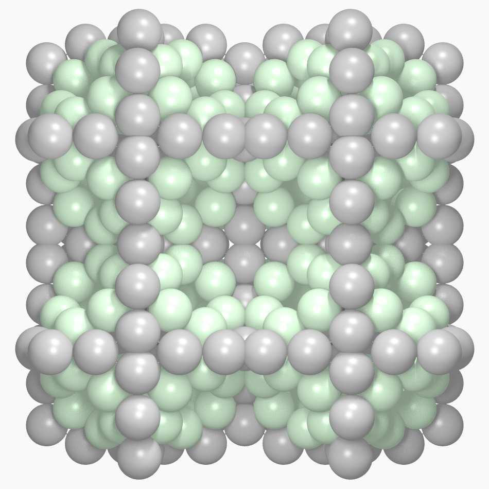 Abbildung 12.5: Dreidimensionale idealisierte, d.h. chemisch geordnete Darstellung der sogenannten glue -Atome in der Struktur der W-Phase.
