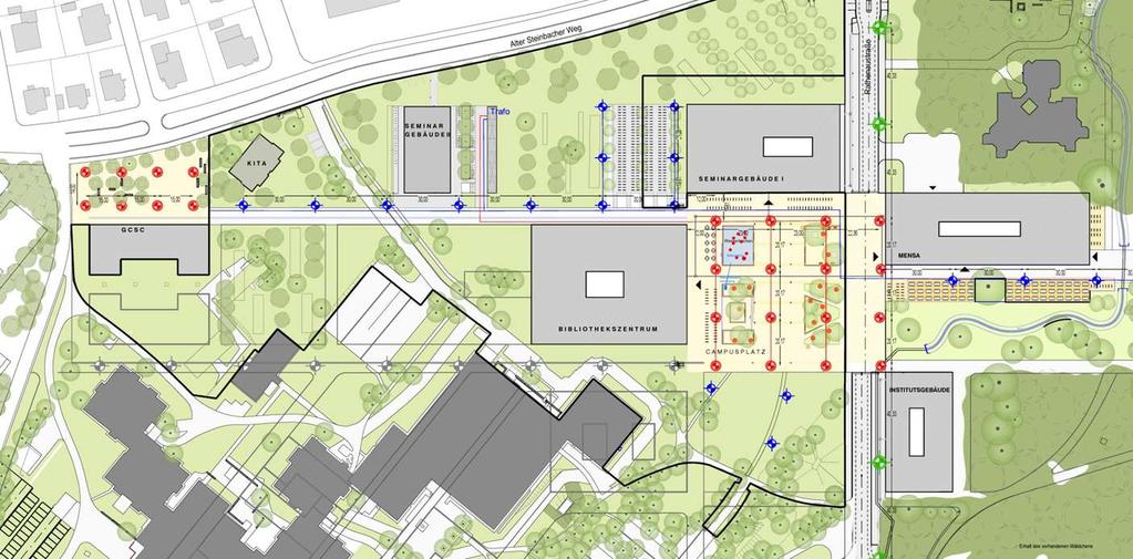 Plandarstellung: Campusplatz Neue Mitte und