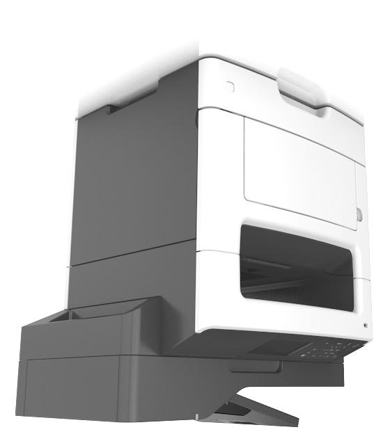 Informationen zum Drucker 12 1 Rechte Seite 304,8 mm (12 Zoll) 2 Vorne 508 mm (20 Zoll) 3 Linke Seite 203,2 mm (8 Zoll) 4 Hinten 203,2 mm (8 Zoll) 5 Oben 736,6 mm (29 Zoll) Druckerkonfigurationen