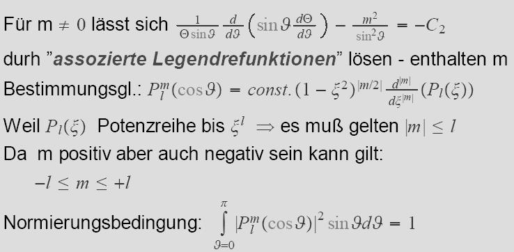 Lösung der 3-D Schrödingergleichung m=magn.