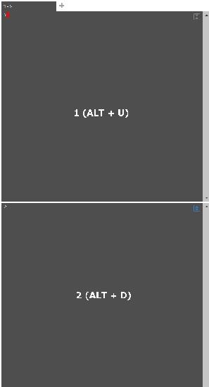 können jedes Tab mit x schließen oder ALT + R bzw. unter Fenster Registerkarte Aktuelles Fenster entfernen. 5.4 View Switch Teilt das Terminal Fenster in 2 Anzeigen für dieselbe Area.