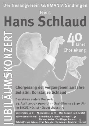 April 2005, 17 Uhr Konzert Streichquartett von der Enz Ort: Evangelische Kirche Sindlingen Veranstalter:Musikkreis Theo Sittig Samstag, 23.