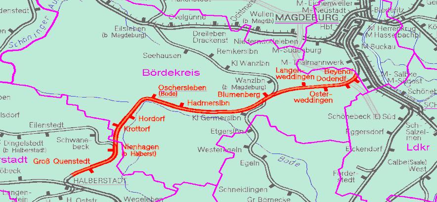 Magdeburg - Halberstadt Ausbau und Ertüchtigung der Strecke Magdeburg Halberstadt für 120 km/h Ausrüstung mit moderner ESTW-Technik einschließlich Erneuerung bzw.