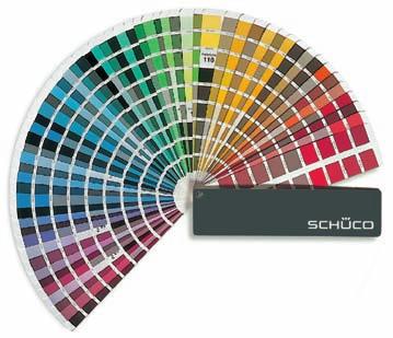 System-Finish und Farben System finish and colours Schüco 45 Der farbigen Gestaltung von Profilen sind mit Schüco keine Grenzen gesetzt.