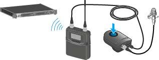 SK 6000 bedienen SK 6000 mit Command-Adapter KA 9000 COM bedienen Mithilfe des Command-Adapters KA 9000 COM können Sie per Fernsteuerung den Audiokanal am Empfänger EM 6000 wechseln.